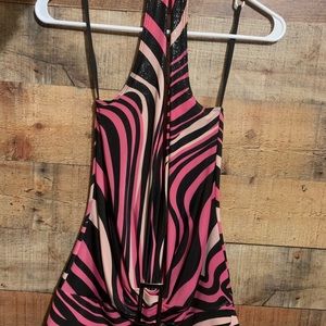Pink and Black Halter Top